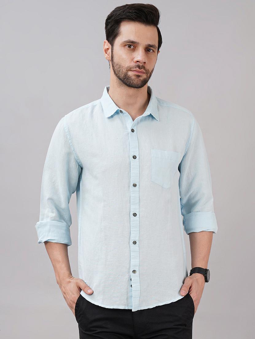 men solid long sleeve regular fit casual shirt - 21917047 - Zoom Image - 0