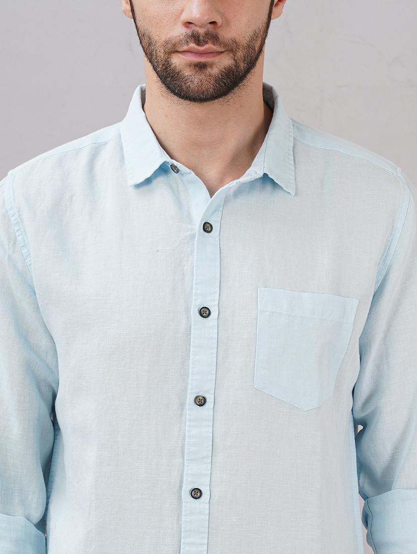 men solid long sleeve regular fit casual shirt - 21917047 - Standard Image - 3