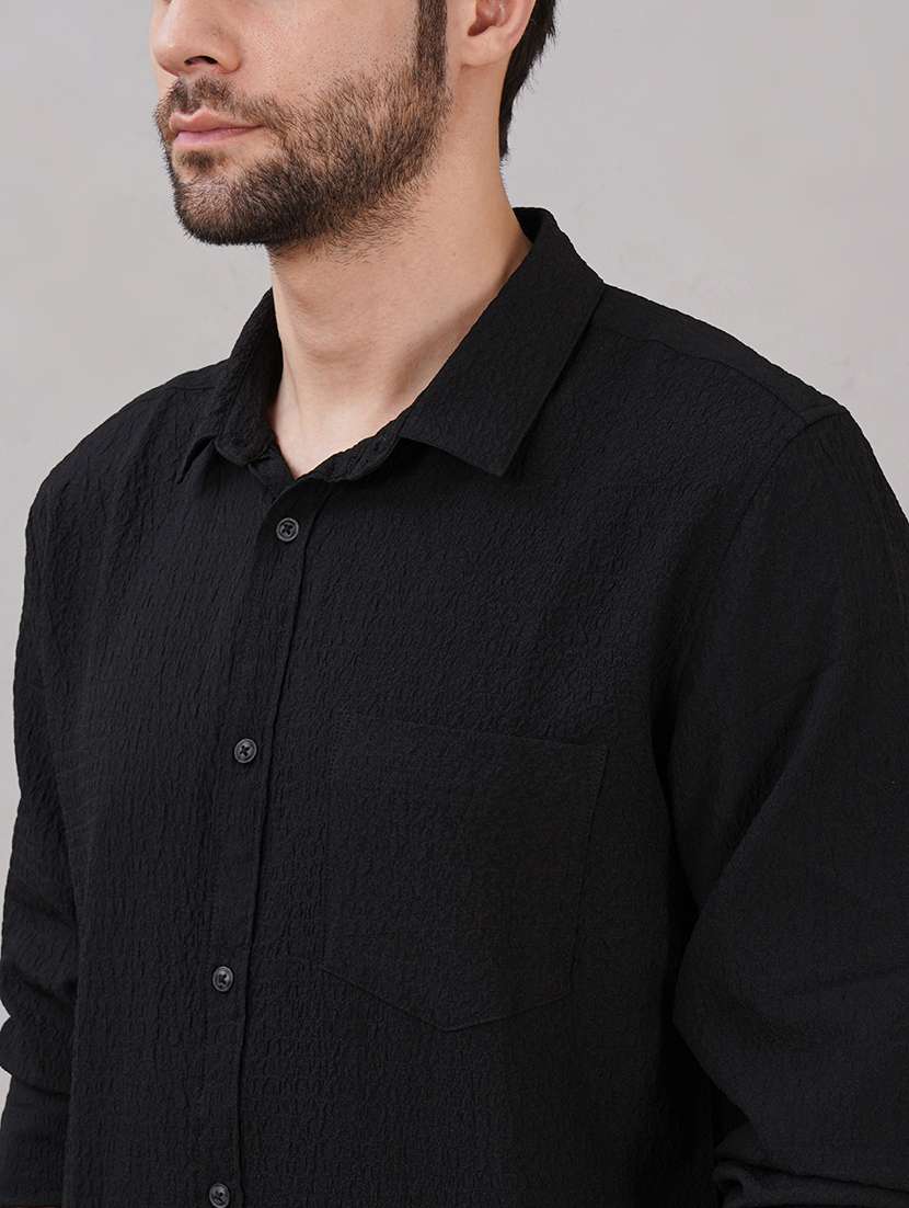 men solid long sleeve regular fit casual shirt - 21917048 -  Standard Image - 3