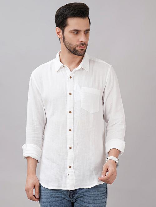 men solid long sleeve regular fit casual shirt - 21917049 -  Standard Image - 0