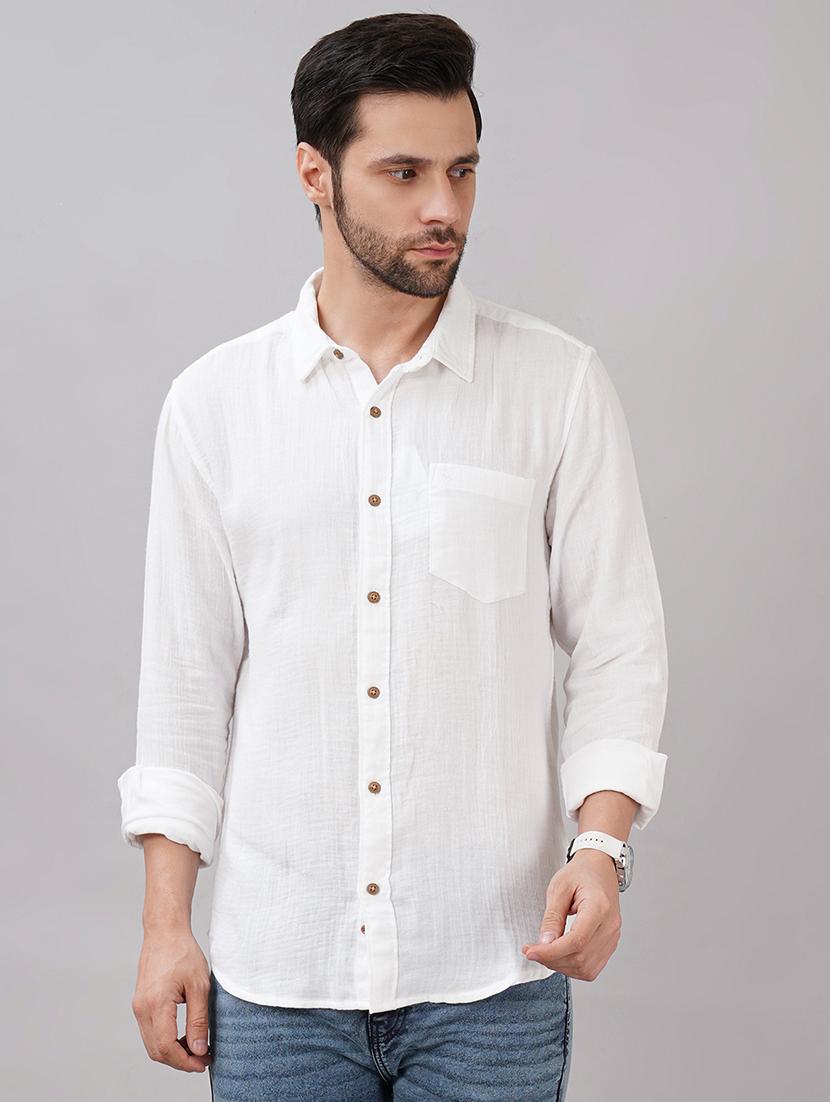 men solid long sleeve regular fit casual shirt - 21917049 -  Zoom Image - 0