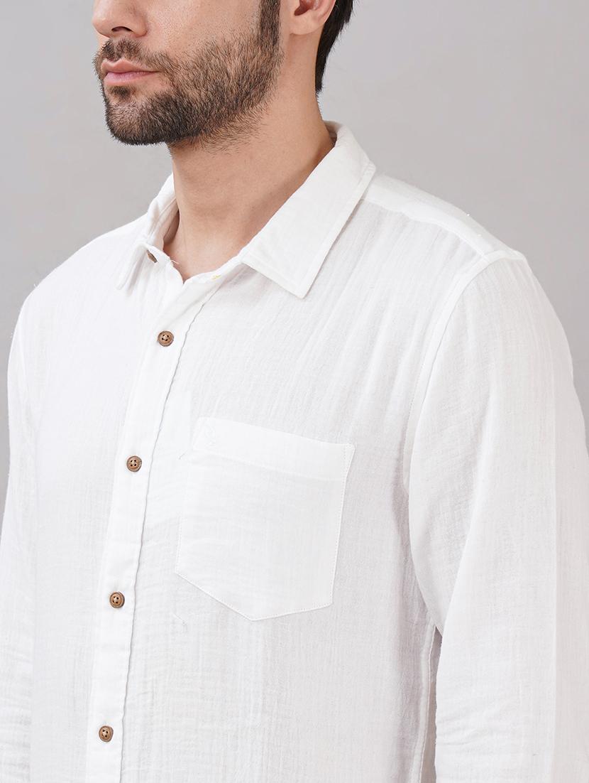 men solid long sleeve regular fit casual shirt - 21917049 - Standard Image - 3