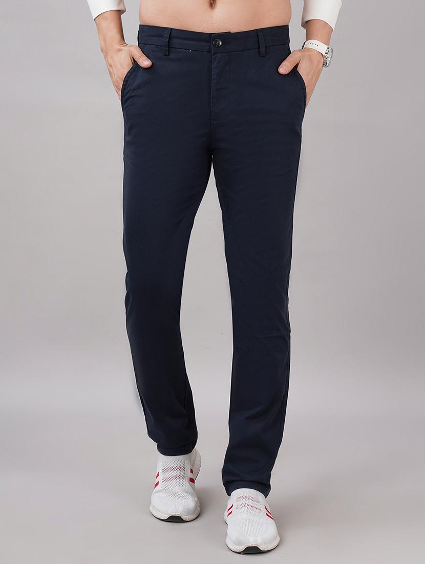 men solid mid rise slim fit chinos 