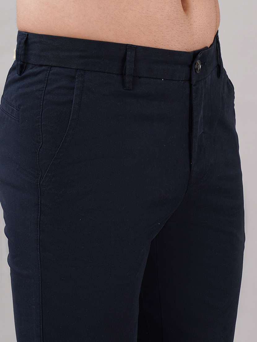 men solid mid rise slim fit chinos  - 21917053 -  Standard Image - 3