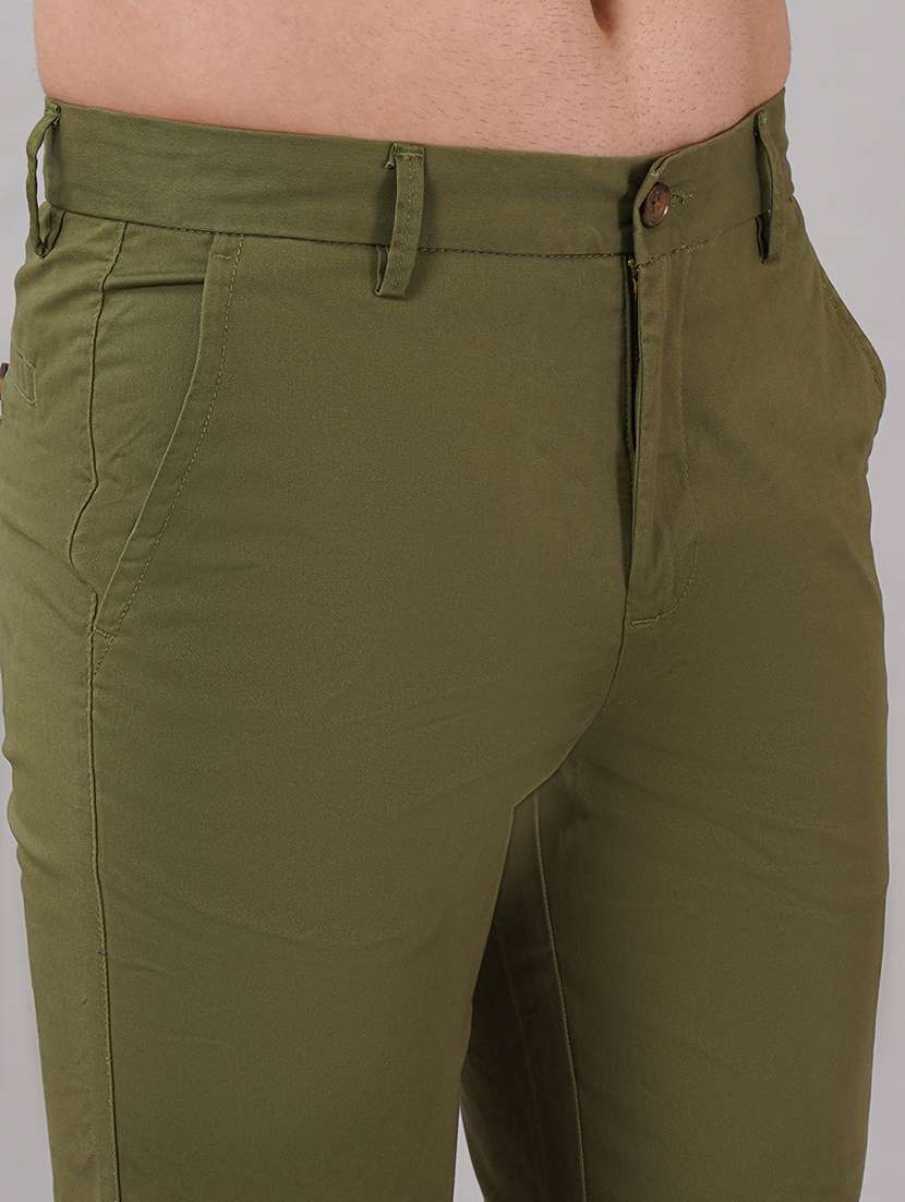 men solid mid rise slim fit chinos  - 21917054 -  Standard Image - 3