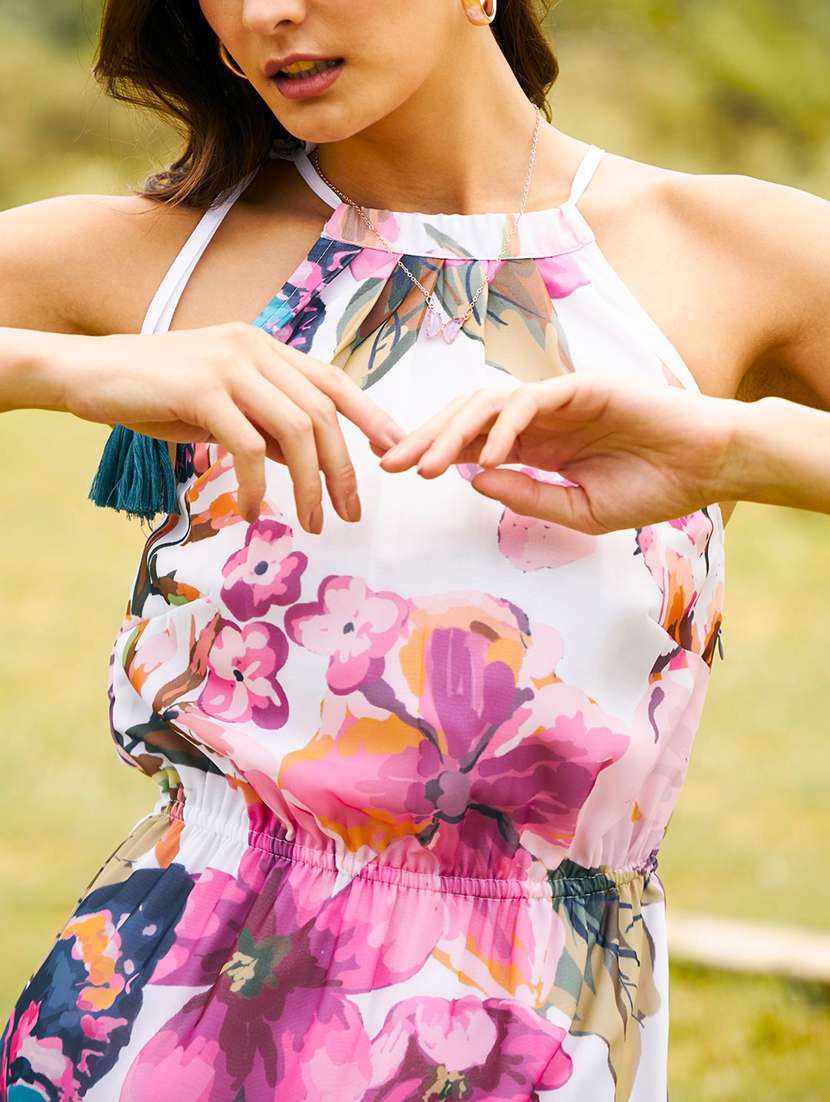 women floral printed sleeveless a-line dress - 21917388 -  Standard Image - 5