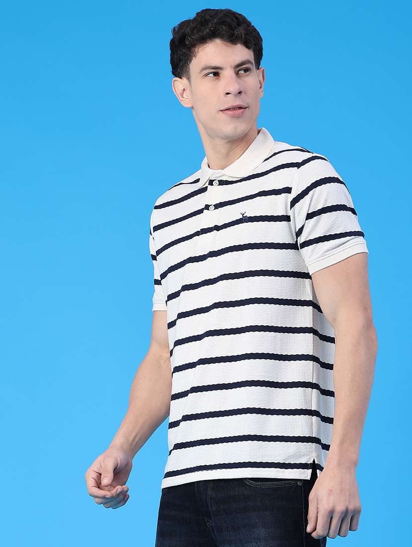 men striped short sleeve regular fit polo t-shirt - 21917621 -  Standard Image - 3