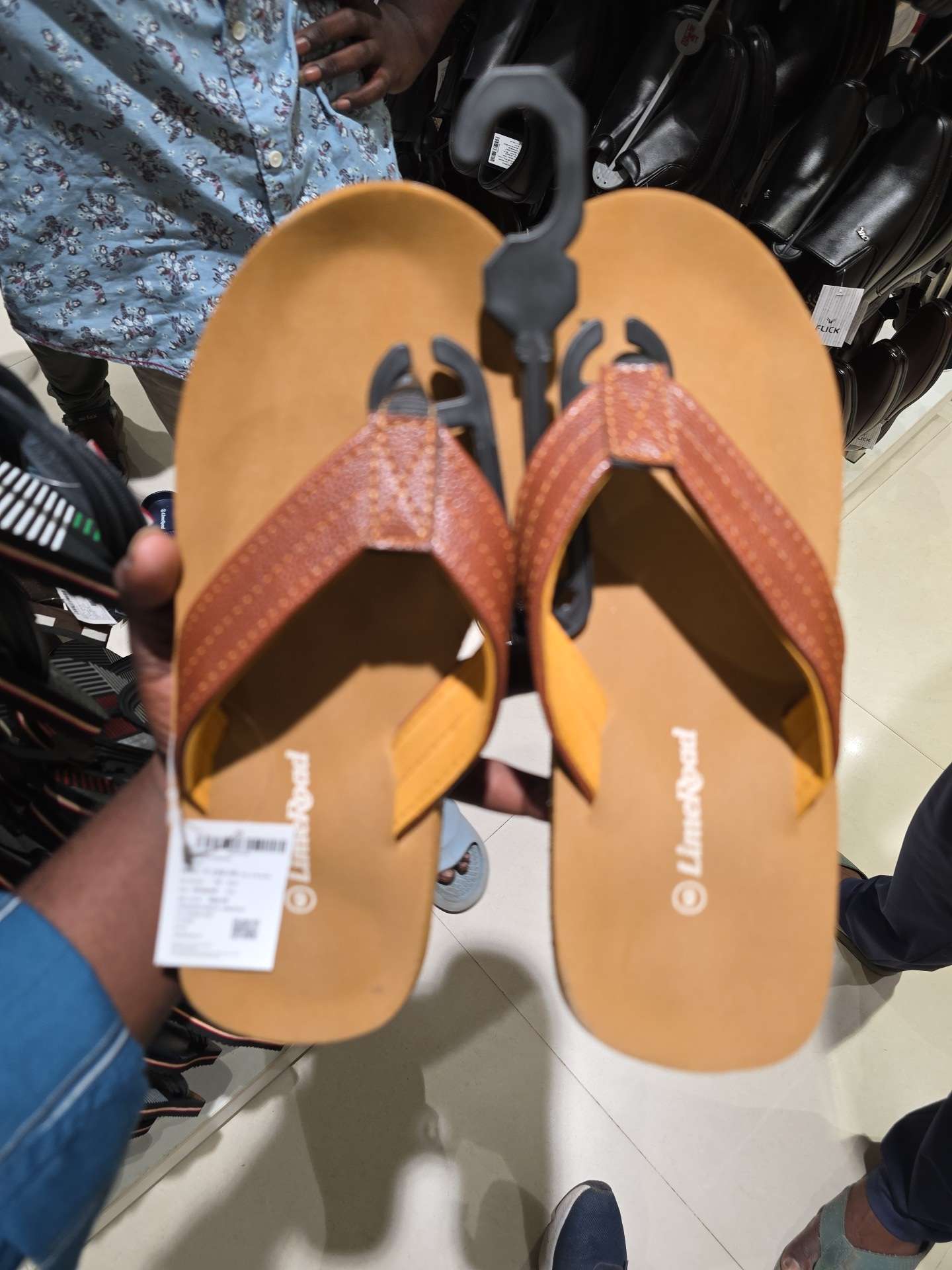 tan pu (polyurethane) flip flops - 21917624 - Zoom Image - 0