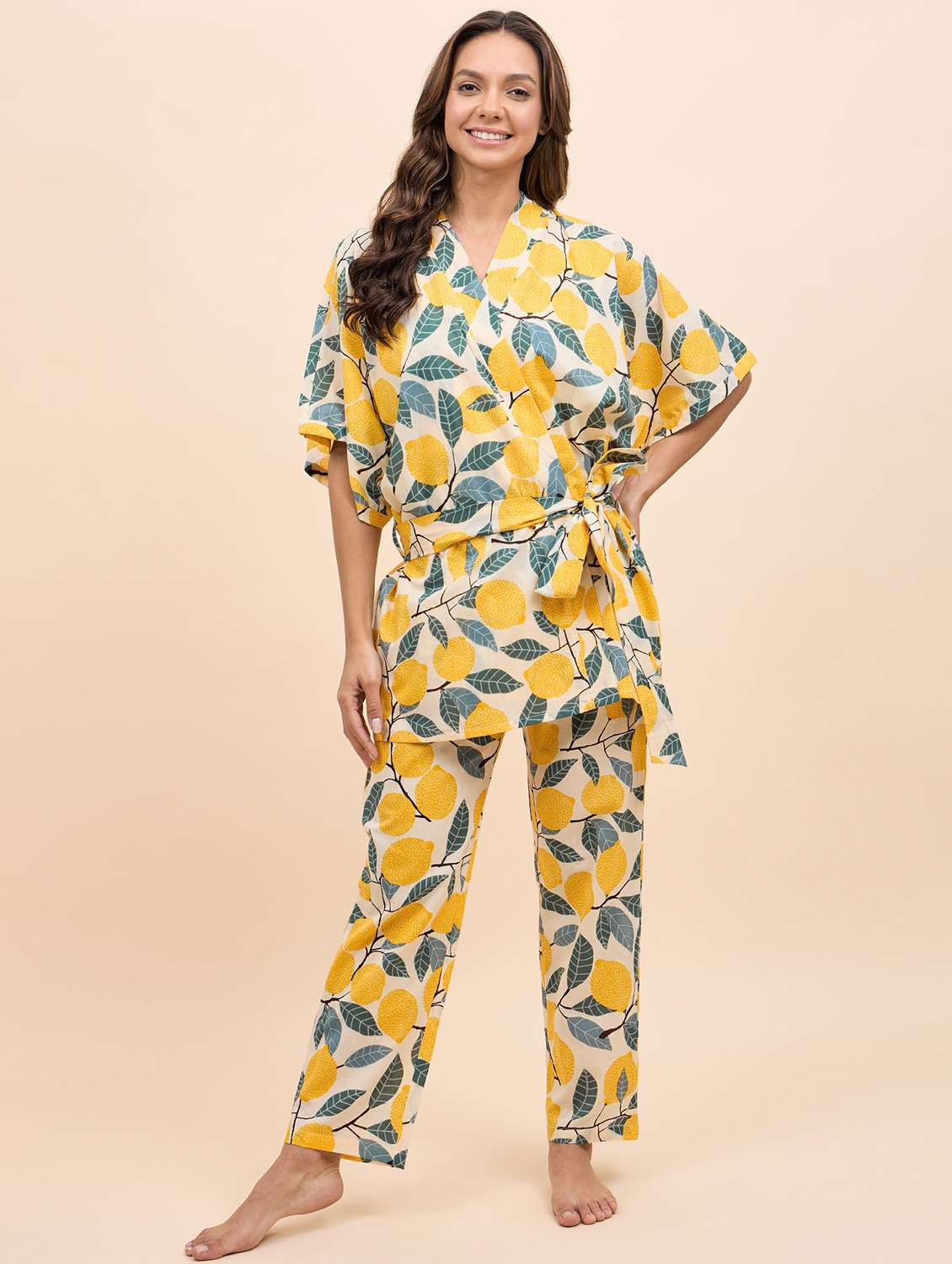 women printed nightwear pyjama set 