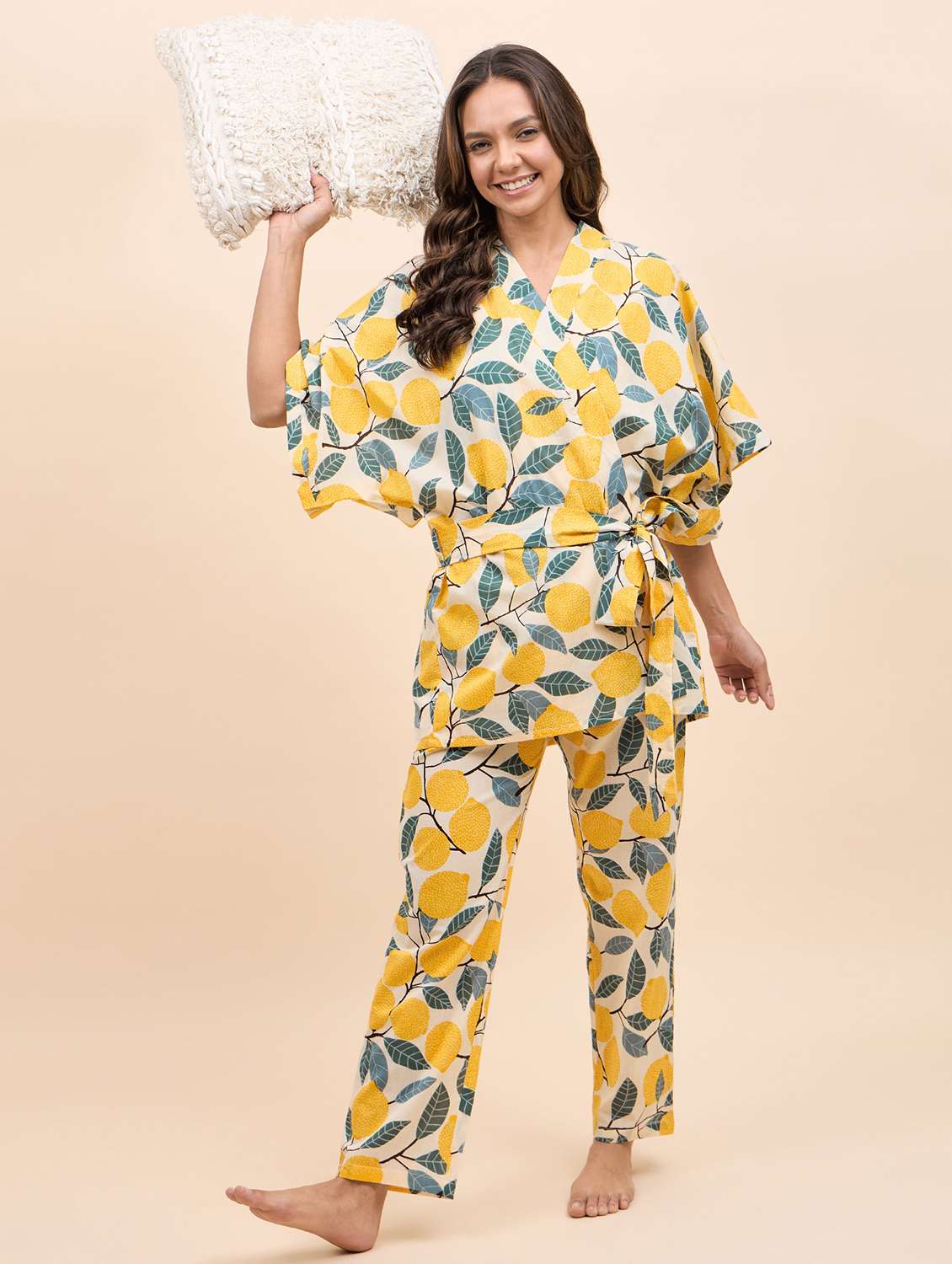 women printed nightwear pyjama set  - 21917774 -  Standard Image - 3