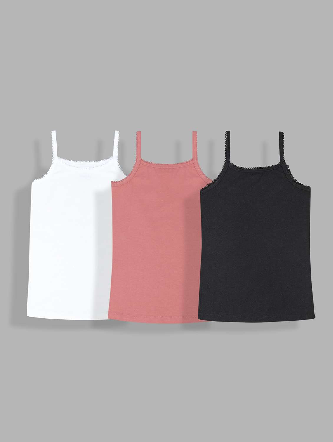 girls pack of 3 solid innerwear slip