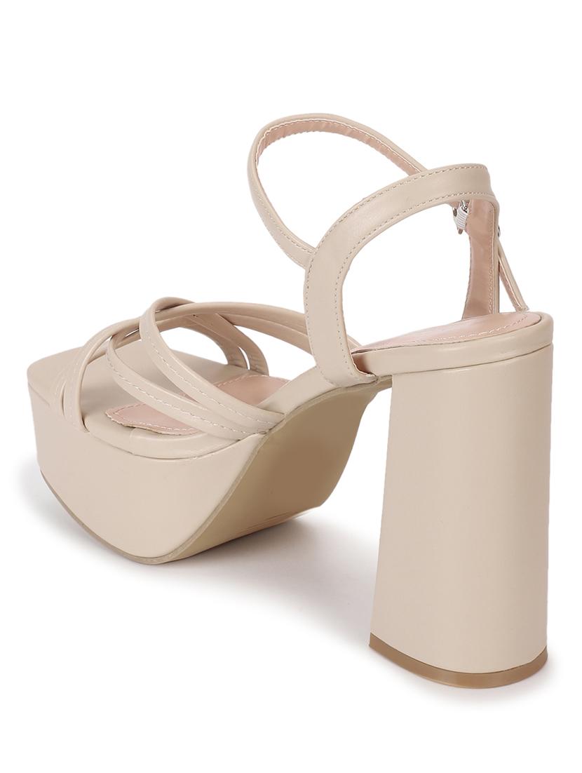 women nude ankle strap sandal - 21917859 - Standard Image - 3