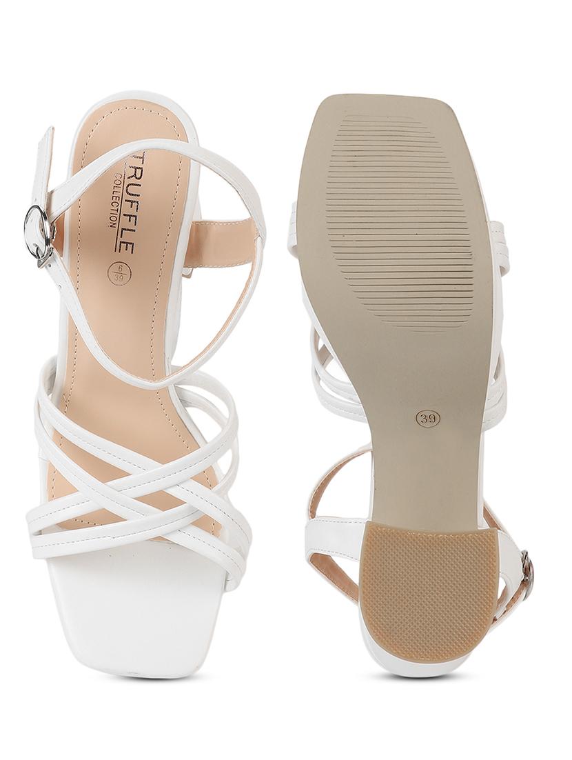 women white ankle strap sandal - 21917860 - Standard Image - 5