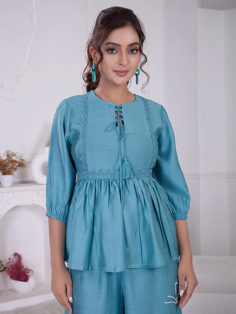 women three quarter sleeve ethnic co-ord set - 21918354 - Standard Image - 5