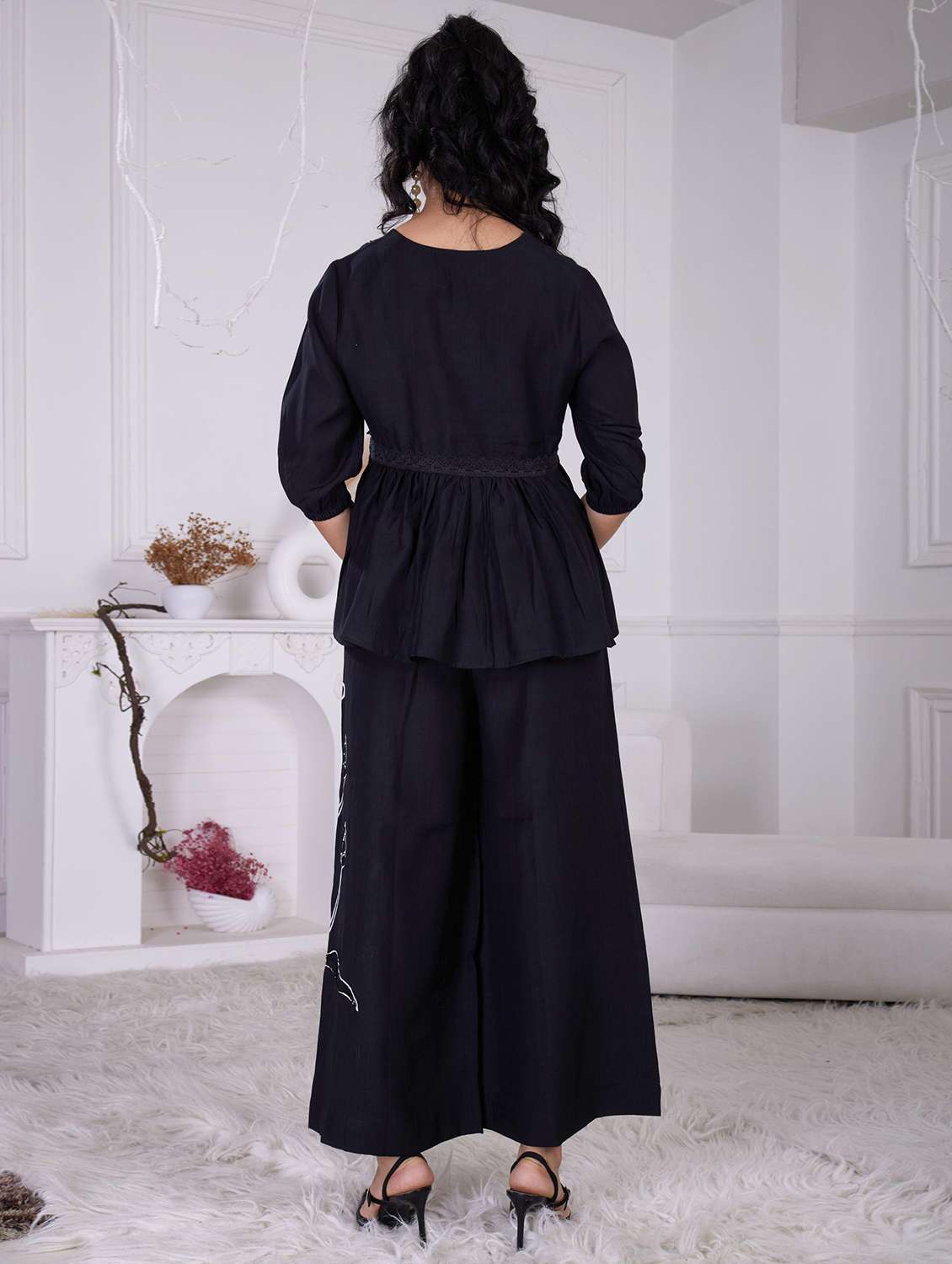 women three quarter sleeve ethnic co-ord set - 21918355 - Standard Image - 3
