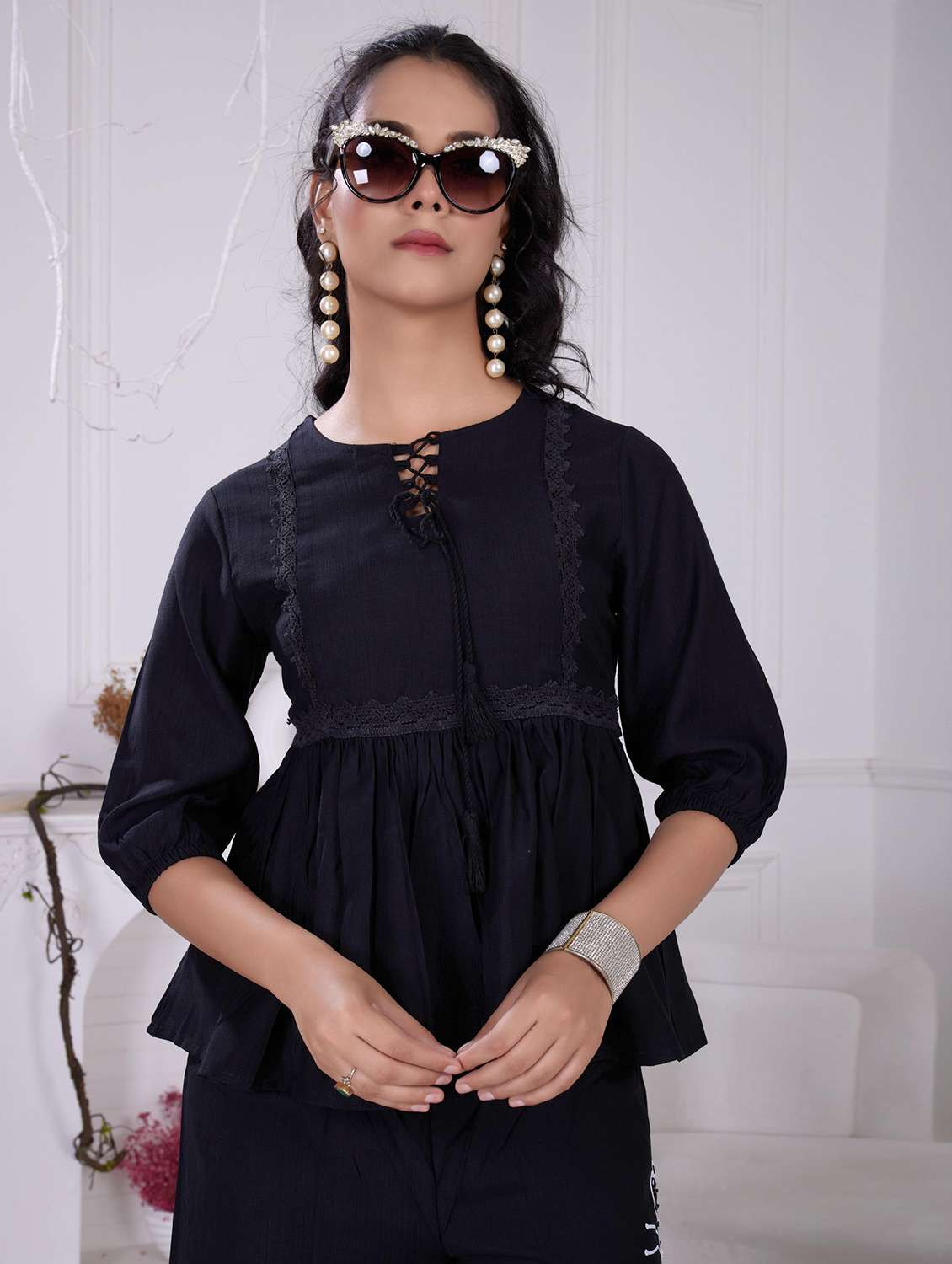 women three quarter sleeve ethnic co-ord set - 21918355 - Standard Image - 5