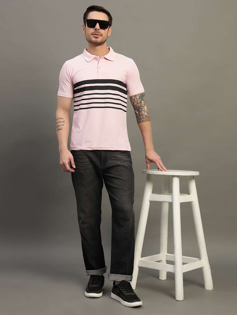 men striped short sleeves polo t-shirt - 21918364 - Standard Image - 3