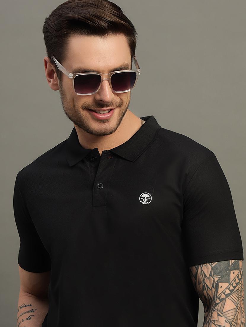 men solid short sleeves polo t-shirt