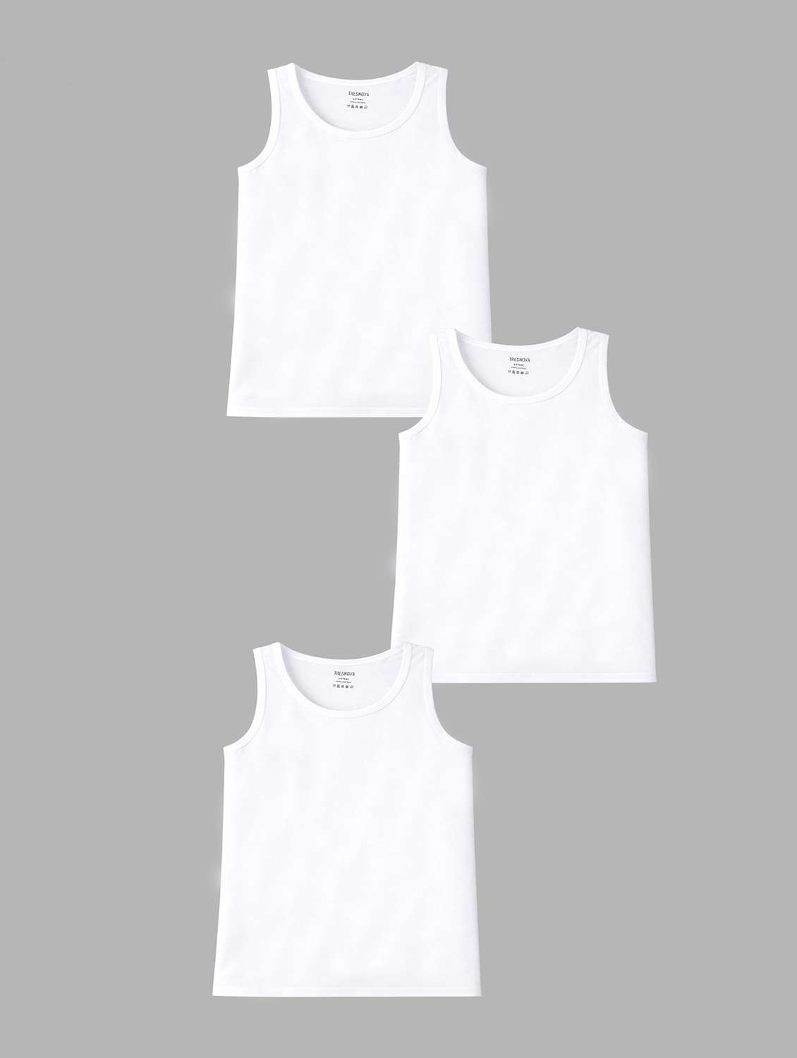 boys pack of 3 solid vest