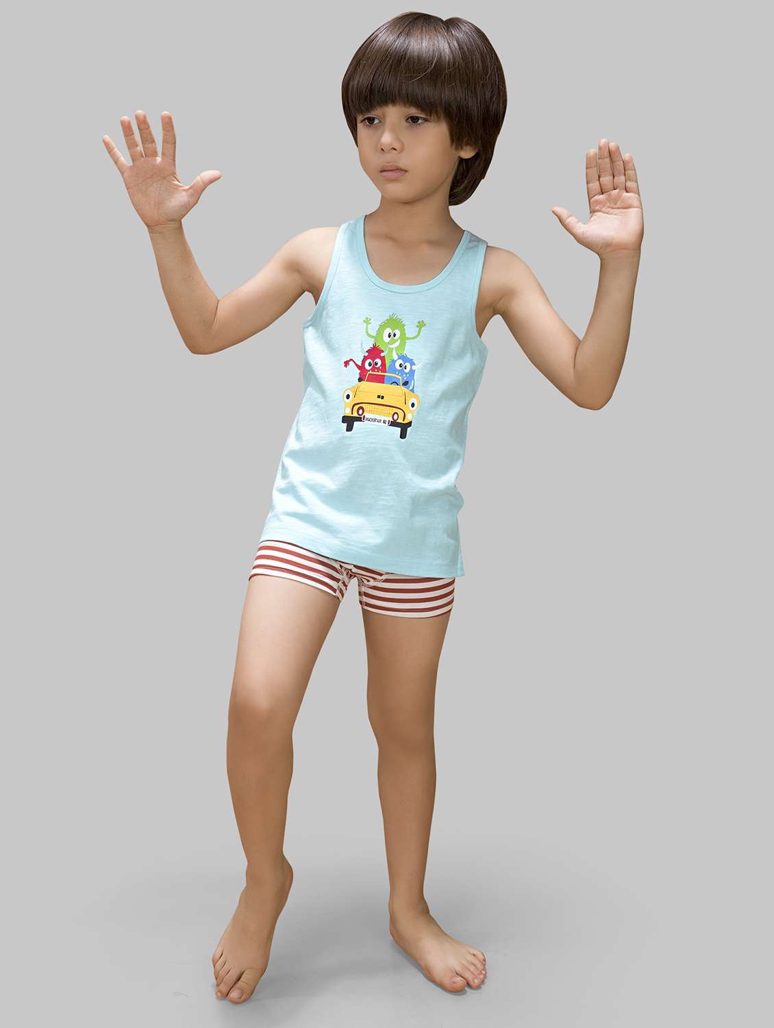 boys pack of 3 printed vest - 21918406 - Standard Image - 3