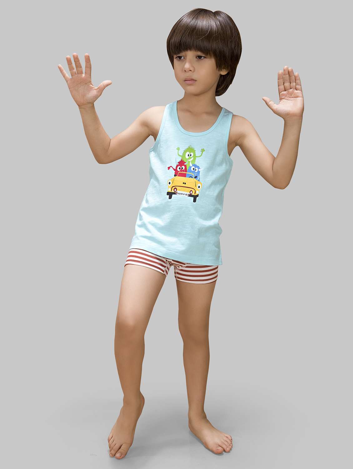 boys pack of 3 printed vest  - 21918406 -  Standard Image - 3