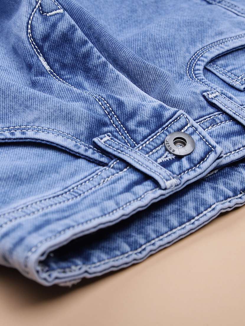 boys solid mid rise denim cargo - 21918452 -  Standard Image - 3