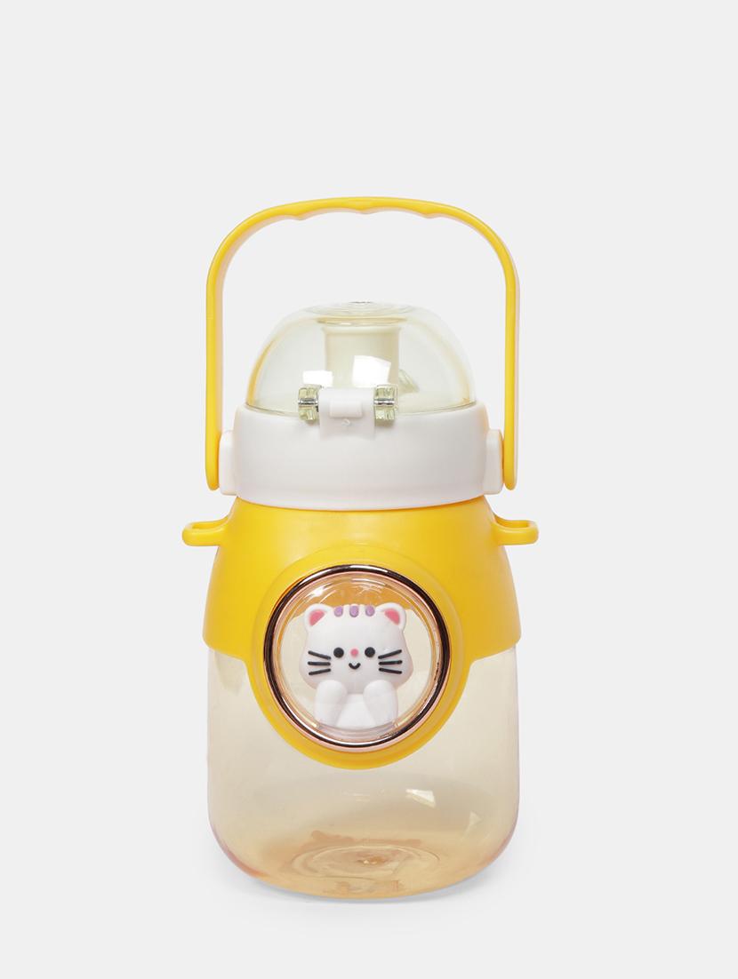 printed yellow plastic sipper bottle for kids