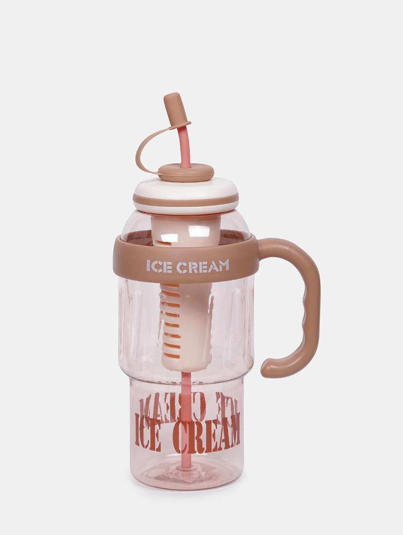 printed brown plastic sippers ice bottle