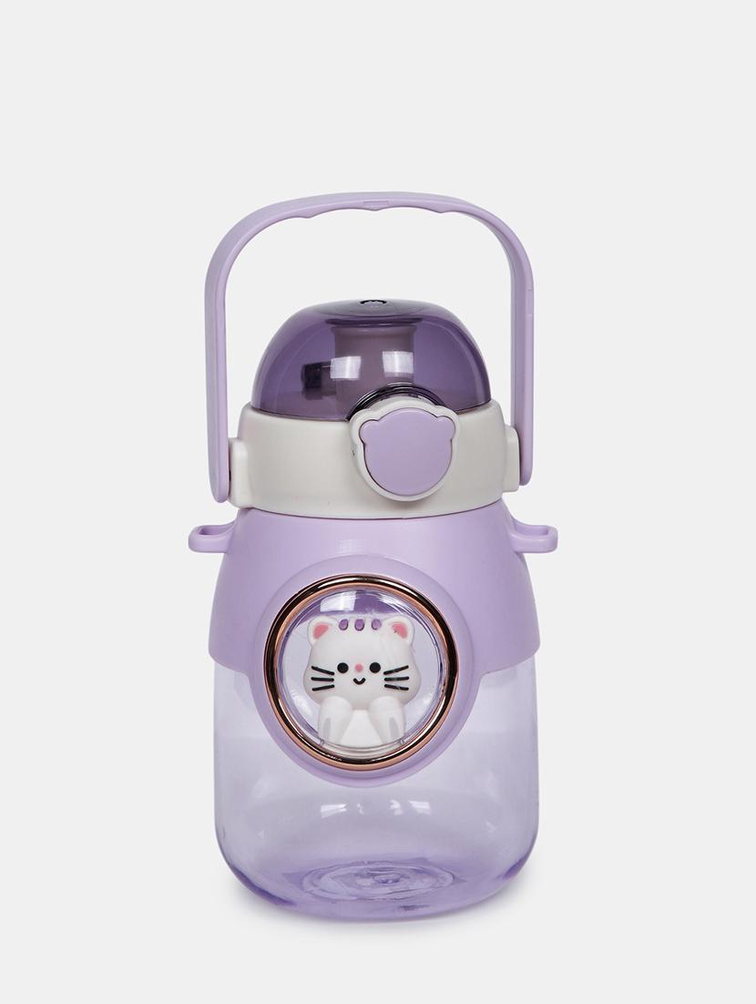 cartoon plastic bottle with straw purple