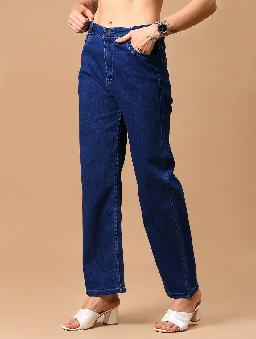 women solid mid rise straight fit jean - 21918581 -  Standard Image - 3