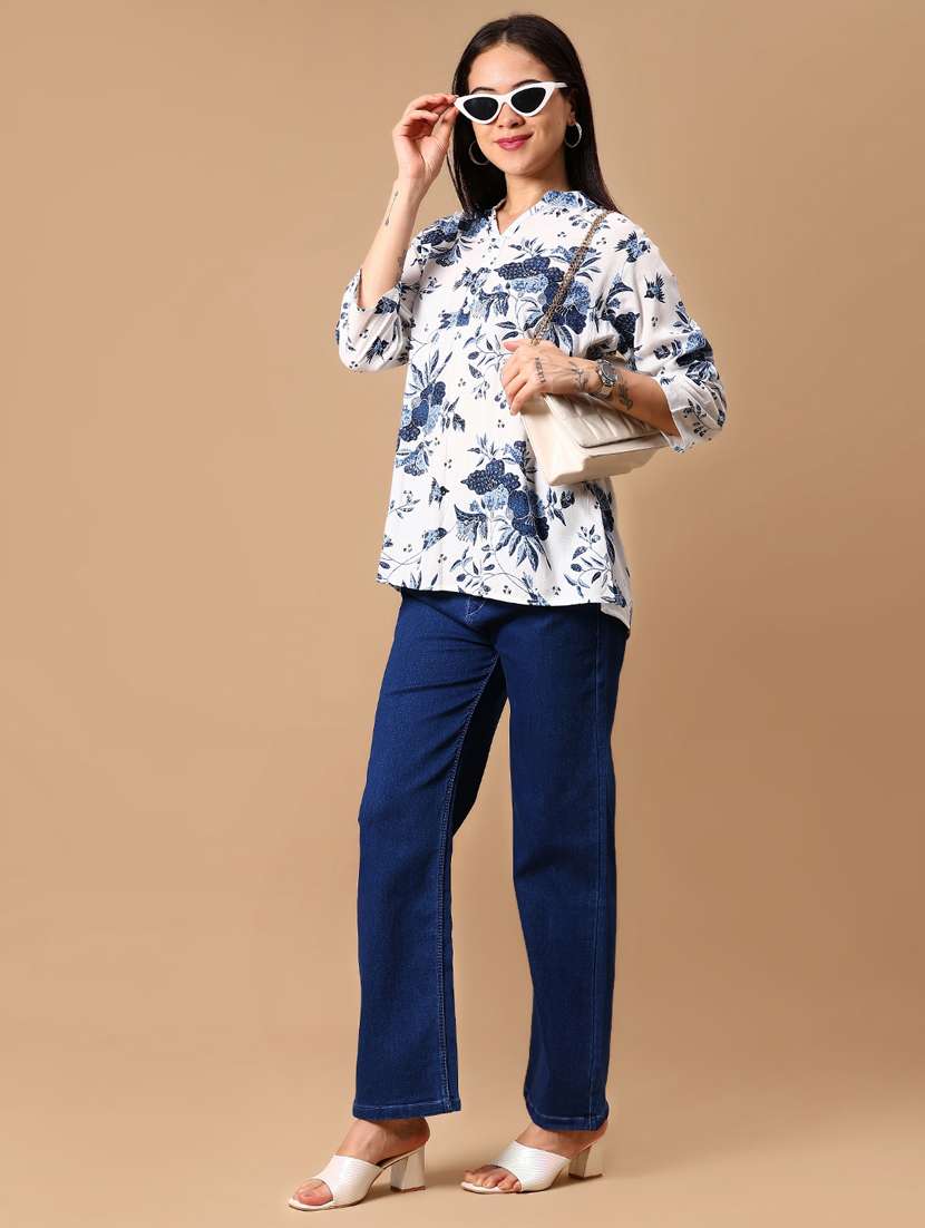 women solid mid rise straight fit jean - 21918581 -  Standard Image - 5