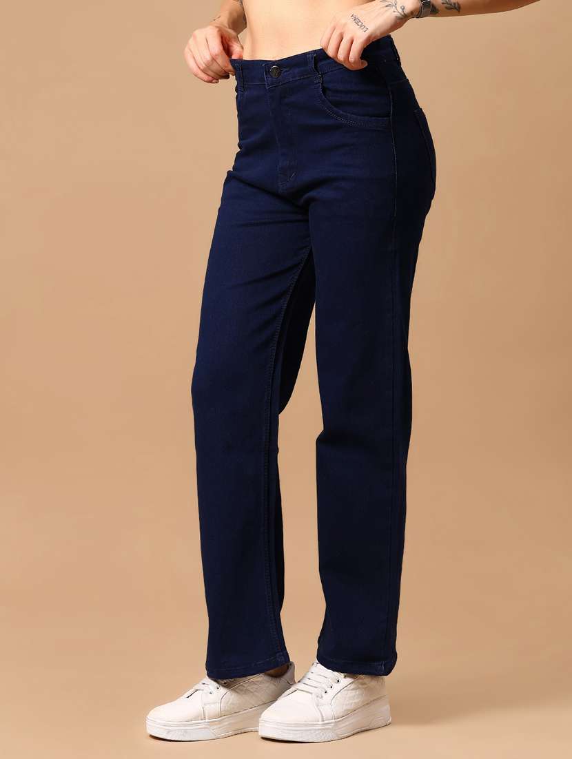 women solid mid rise straight fit jean - 21918583 -  Standard Image - 3