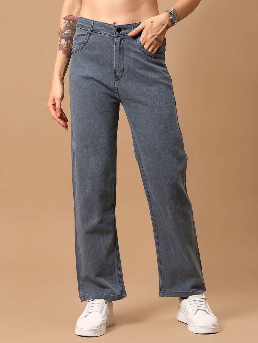 women solid mid rise straight fit jean - 21918584 -  Zoom Image - 0