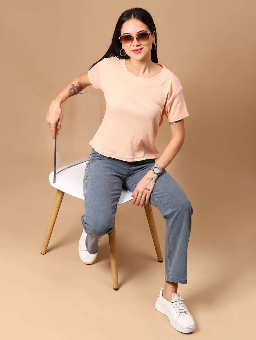 women solid mid rise straight fit jean - 21918584 -  Standard Image - 5