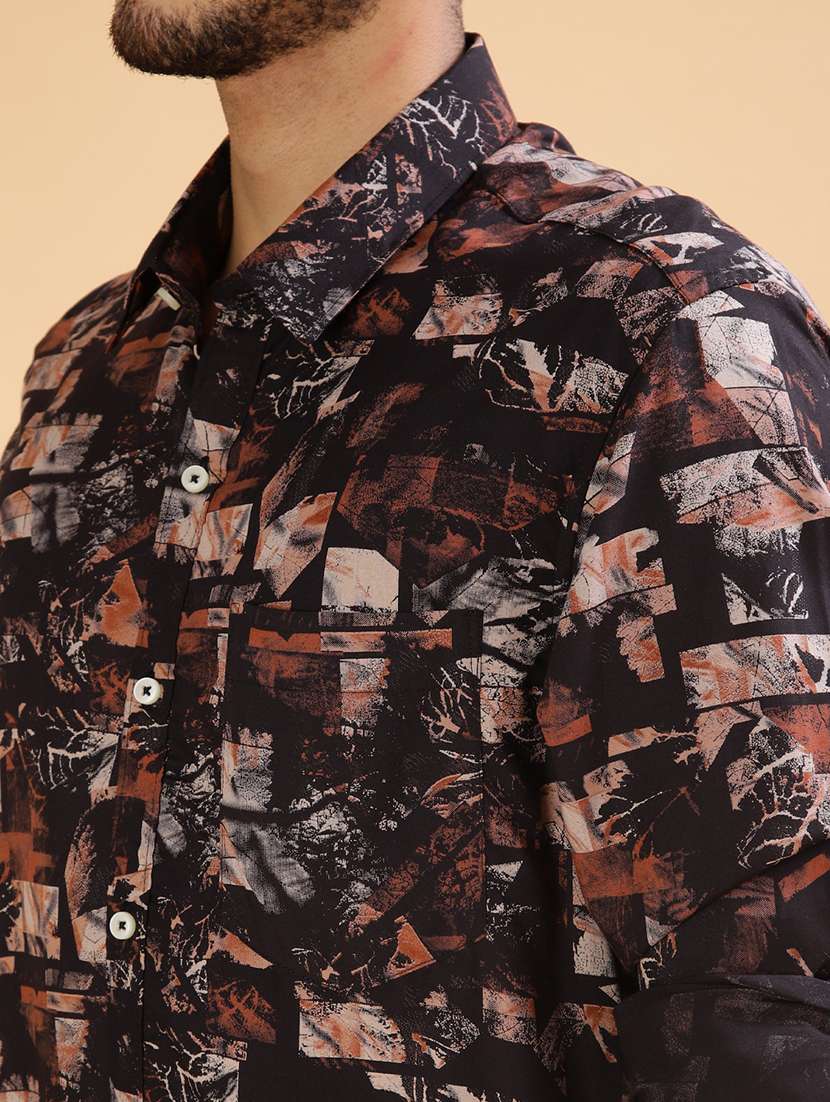 men printed collared long sleeve shirt - 21918627 -  Standard Image - 5