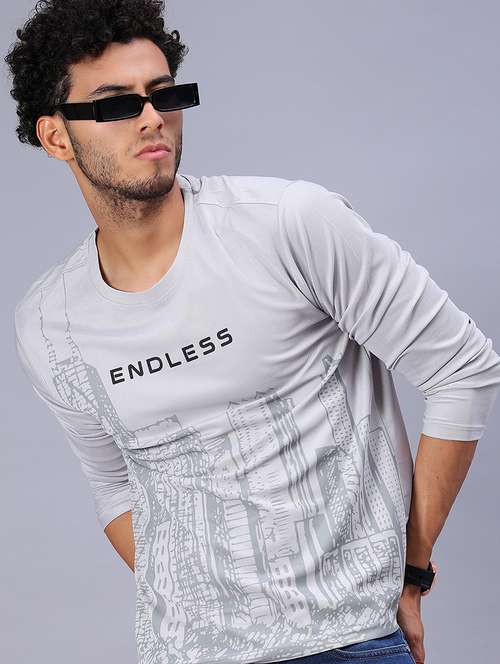 men printed long sleeve slim fit t-shirt - 21918632 -  Standard Image - 0