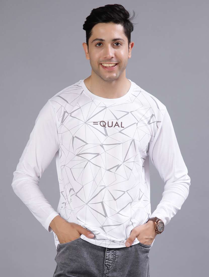 men printed long sleeve slim fit t-shirt