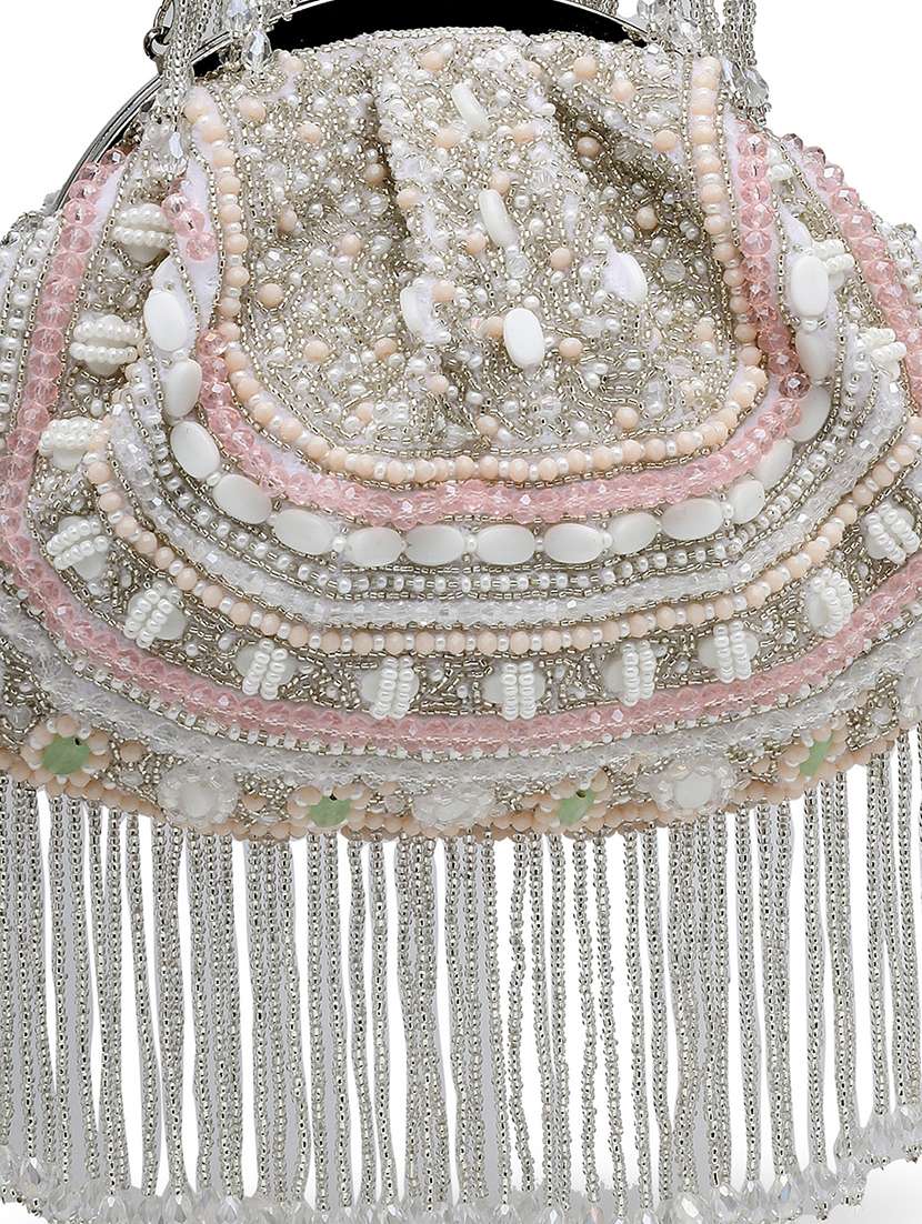 Women Embellished Clutch With Detachable Strap