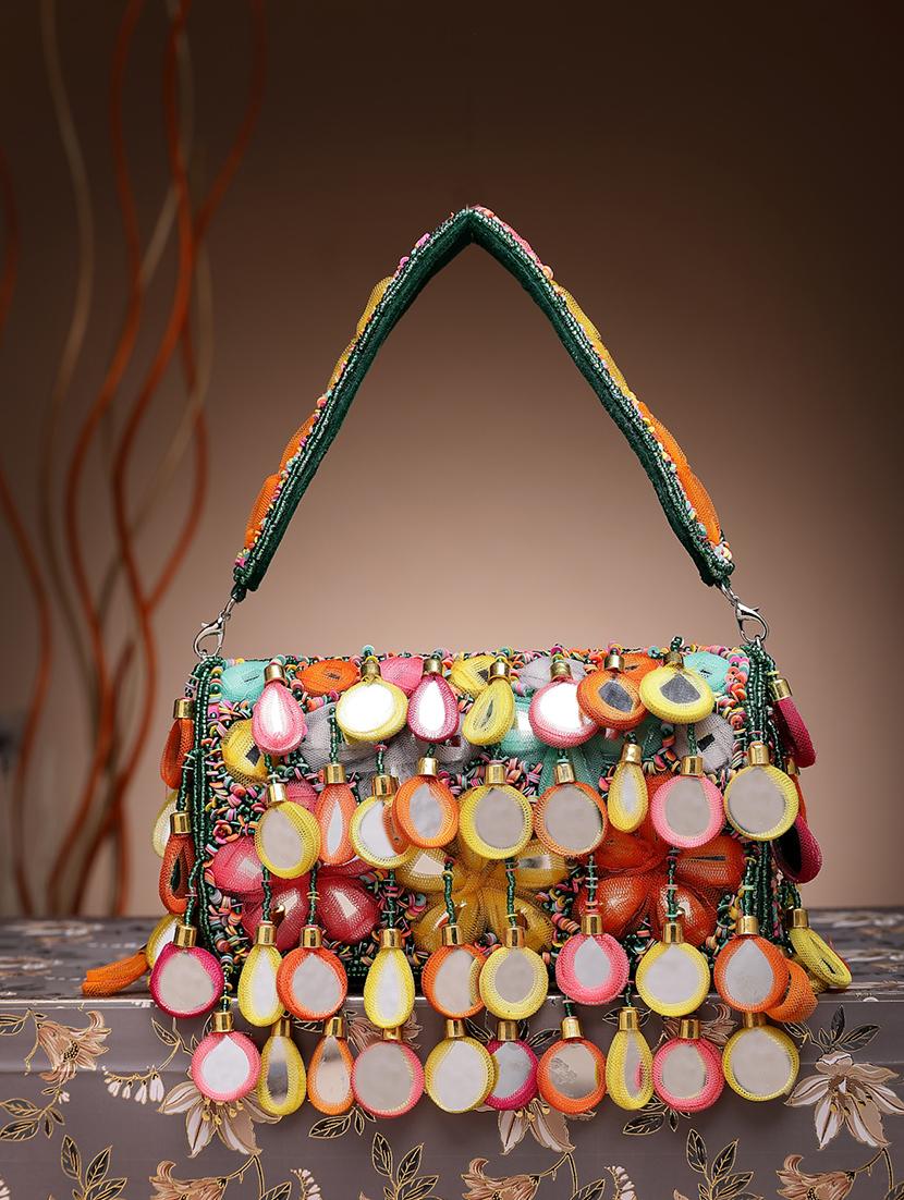 green velvet fold over clutch - 21918648 -  Zoom Image - 0