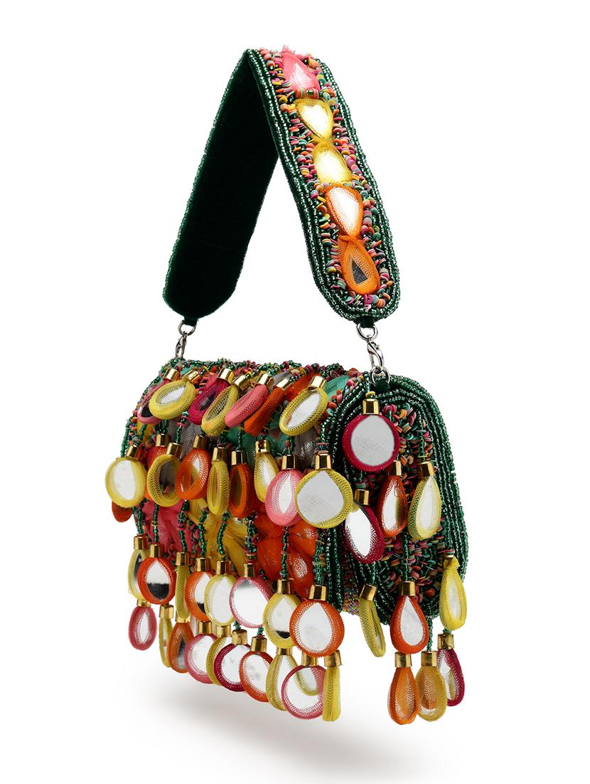 green velvet fold over clutch - 21918648 - Standard Image - 3
