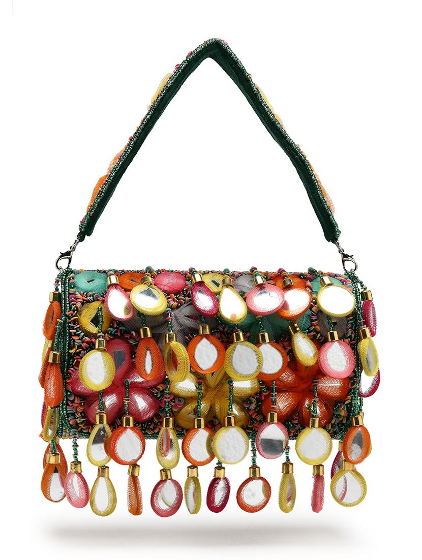 green velvet fold over clutch - 21918648 - Standard Image - 5