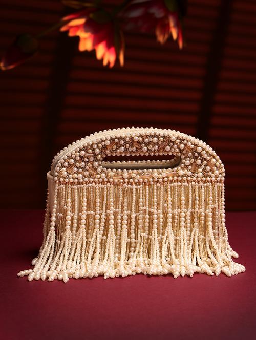 cream velvet regular clutch - 21918651 - Standard Image - 0