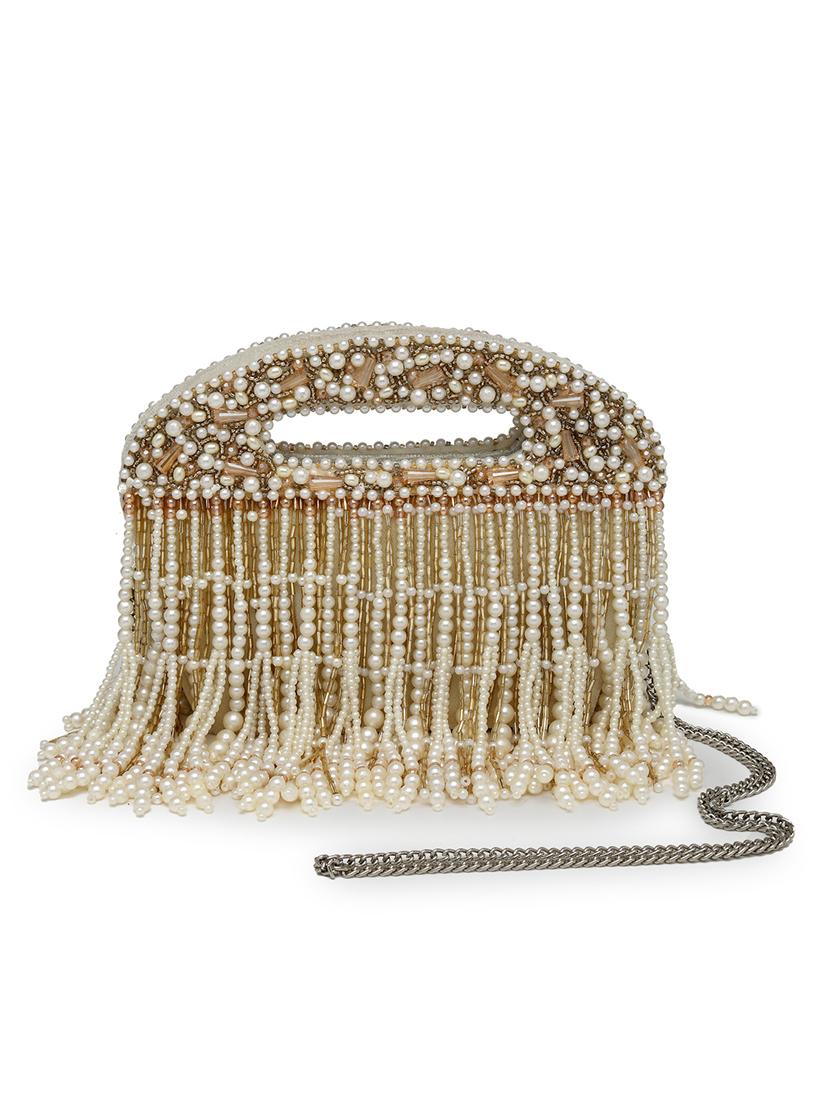 cream velvet regular clutch - 21918651 - Standard Image - 5