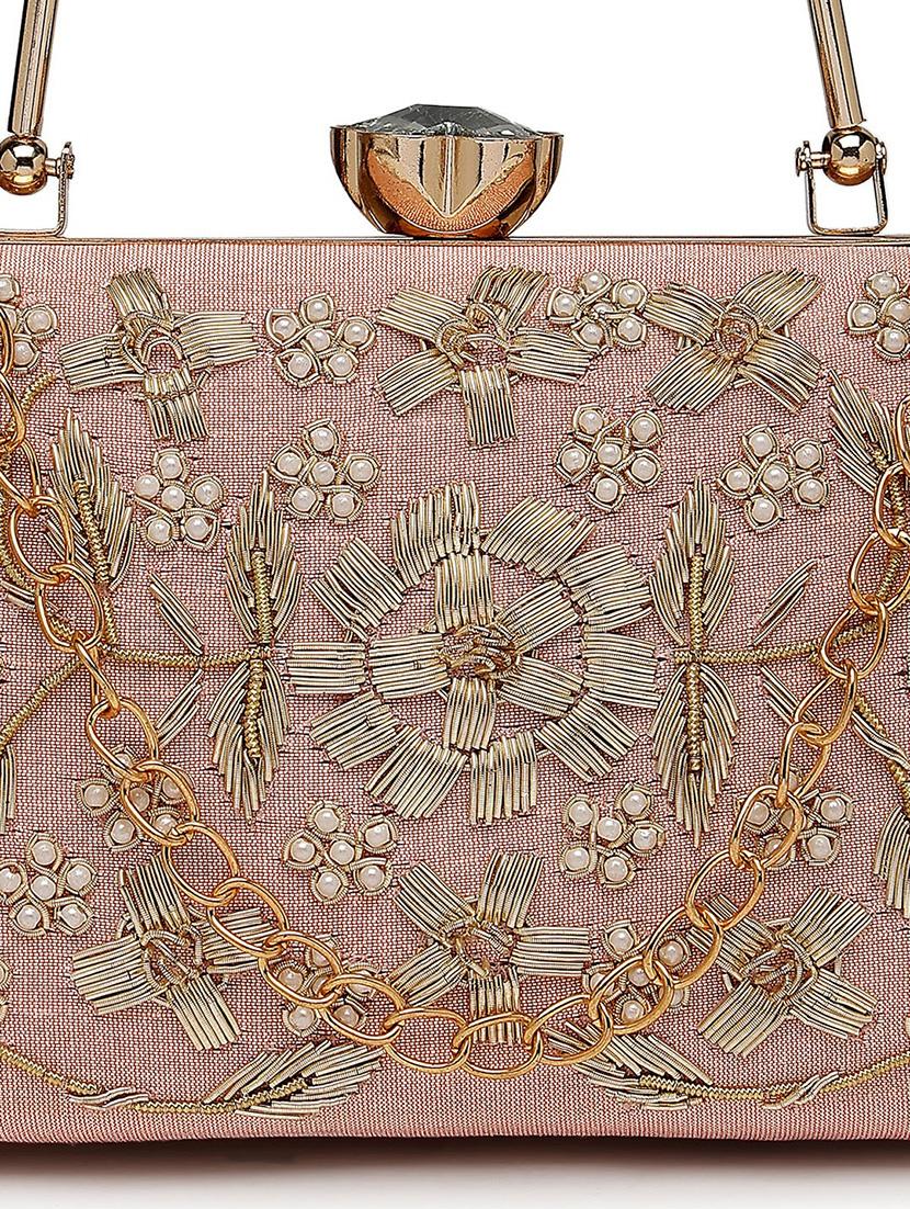 women embellished clutch with detachable sling chain - 21918652 - Standard Image - 5