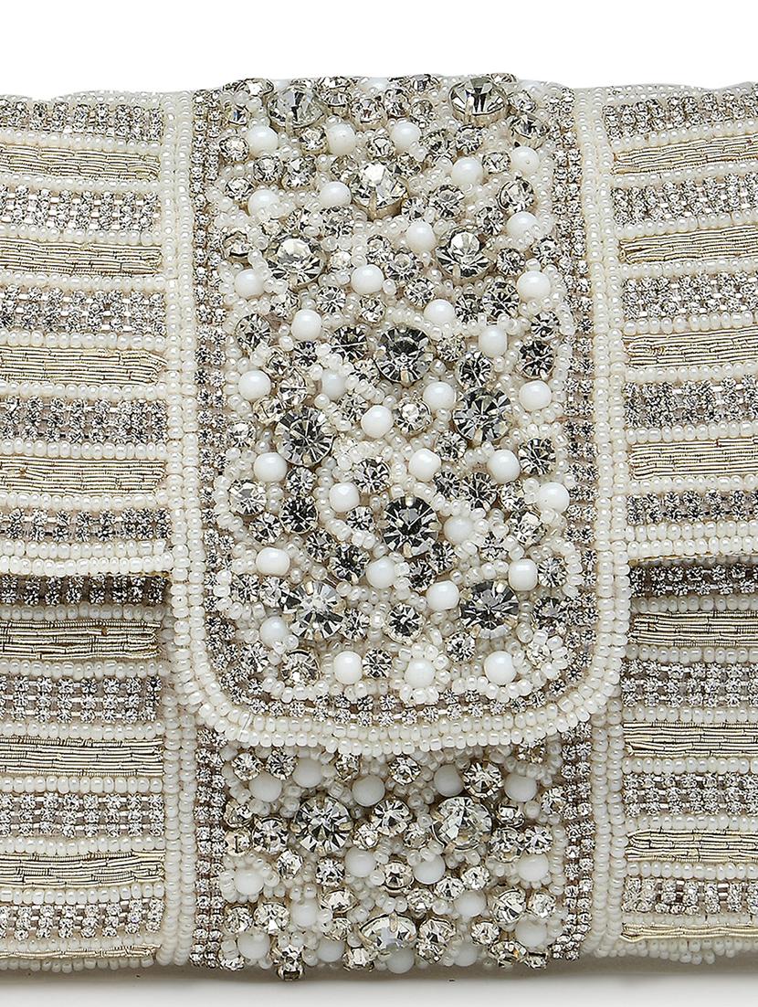 women emmbellished envelope clutch with sling chain - 21918661 - Standard Image - 5