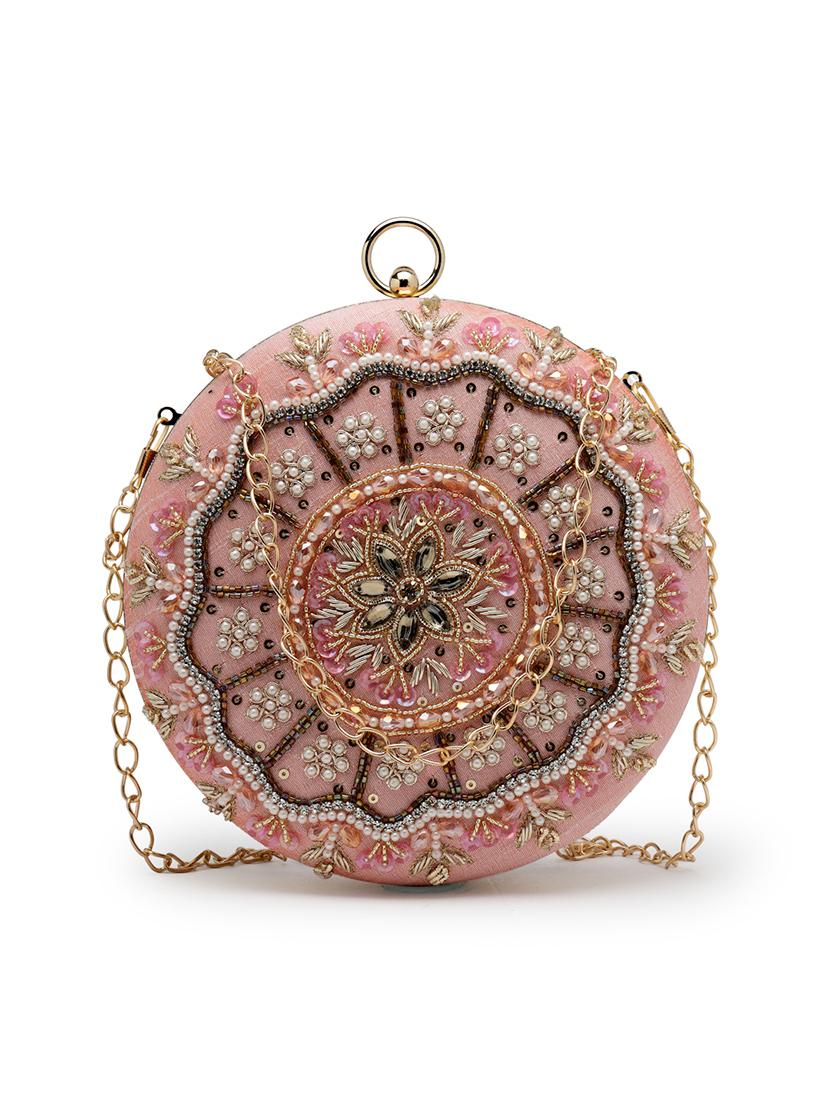 women embellished clutch with detachable sling chain - 21918671 - Standard Image - 5