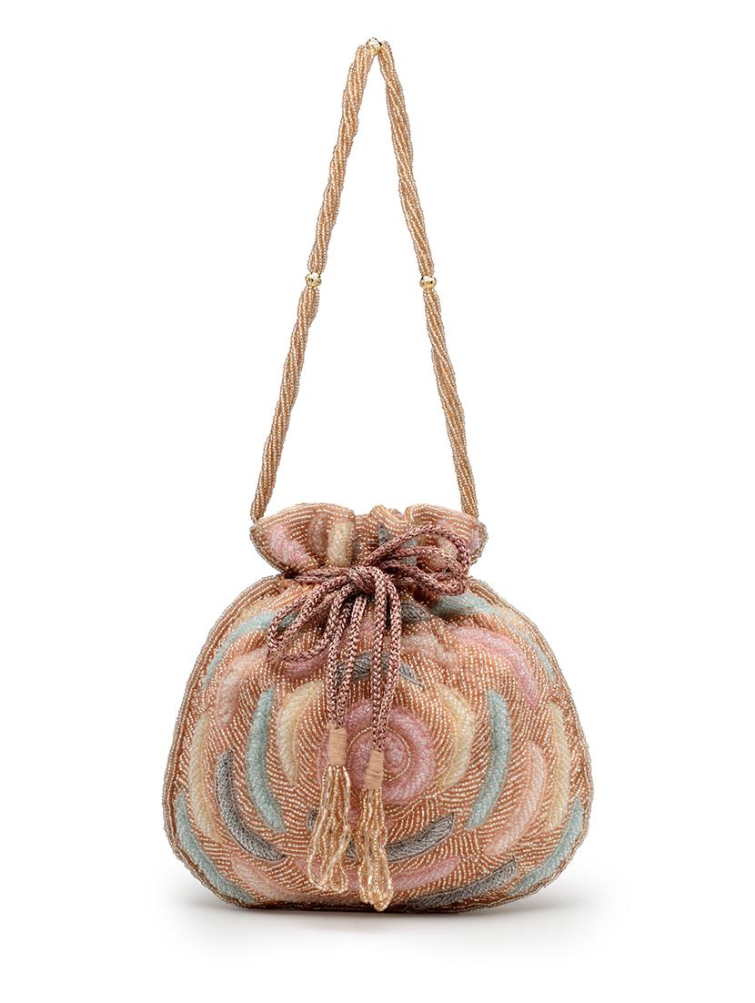 coral faux silk ethnic potli - 21918682 - Standard Image - 5