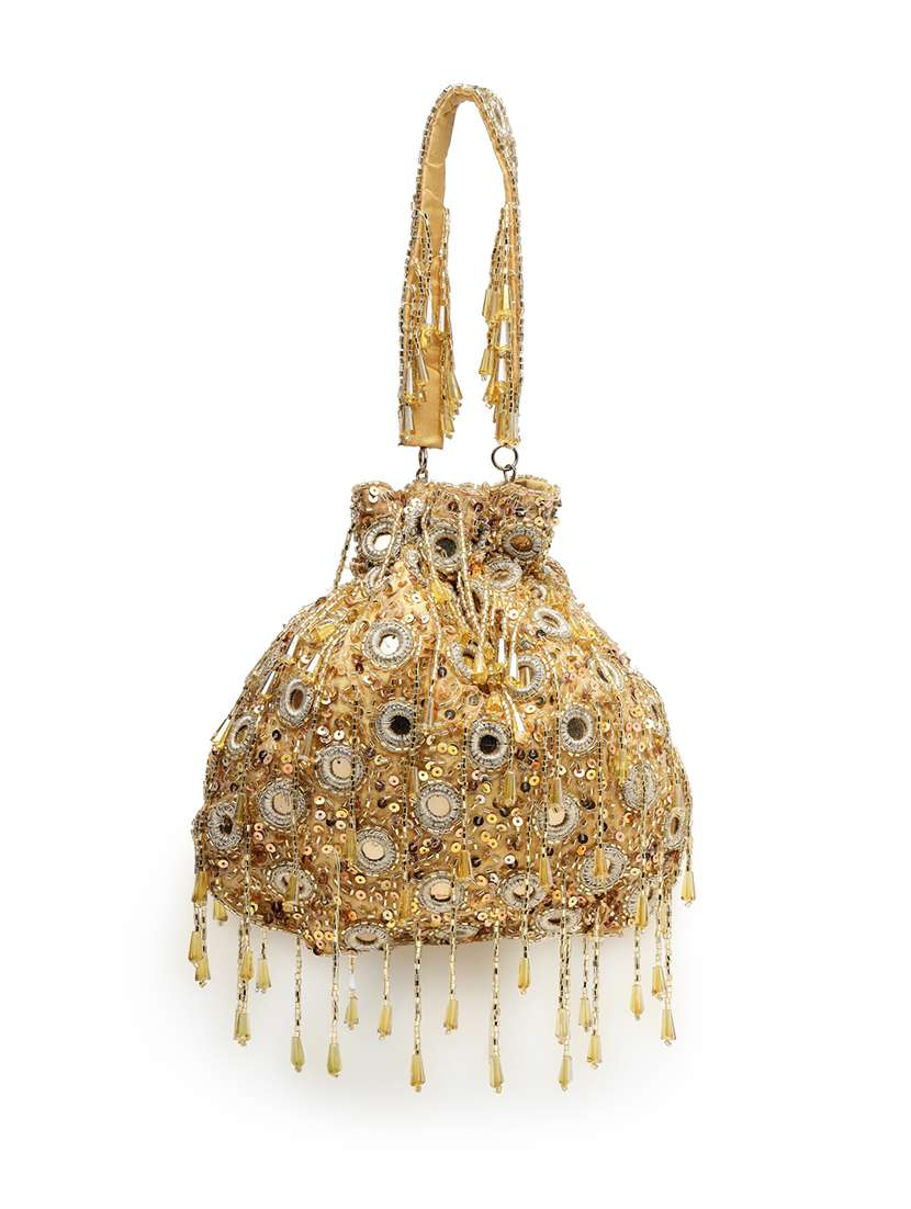 women mirror work & embellished potli bag - 21918688 - Standard Image - 3