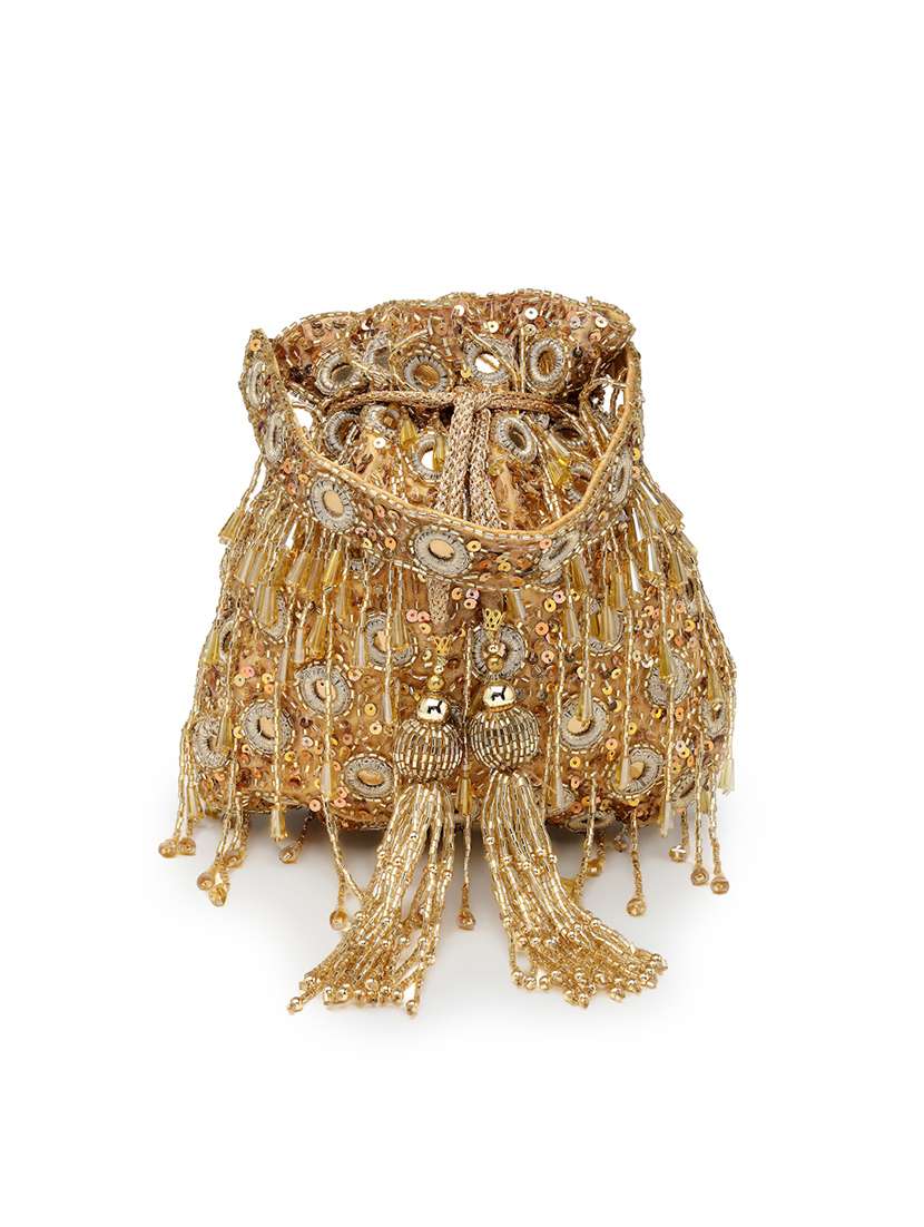 women mirror work & embellished potli bag - 21918688 - Standard Image - 5