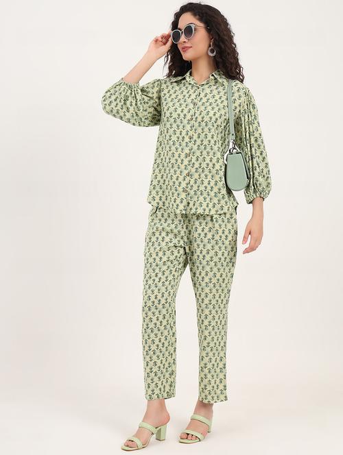 women printed shirt and trouser co-ord set - 21918709 -  Standard Image - 0